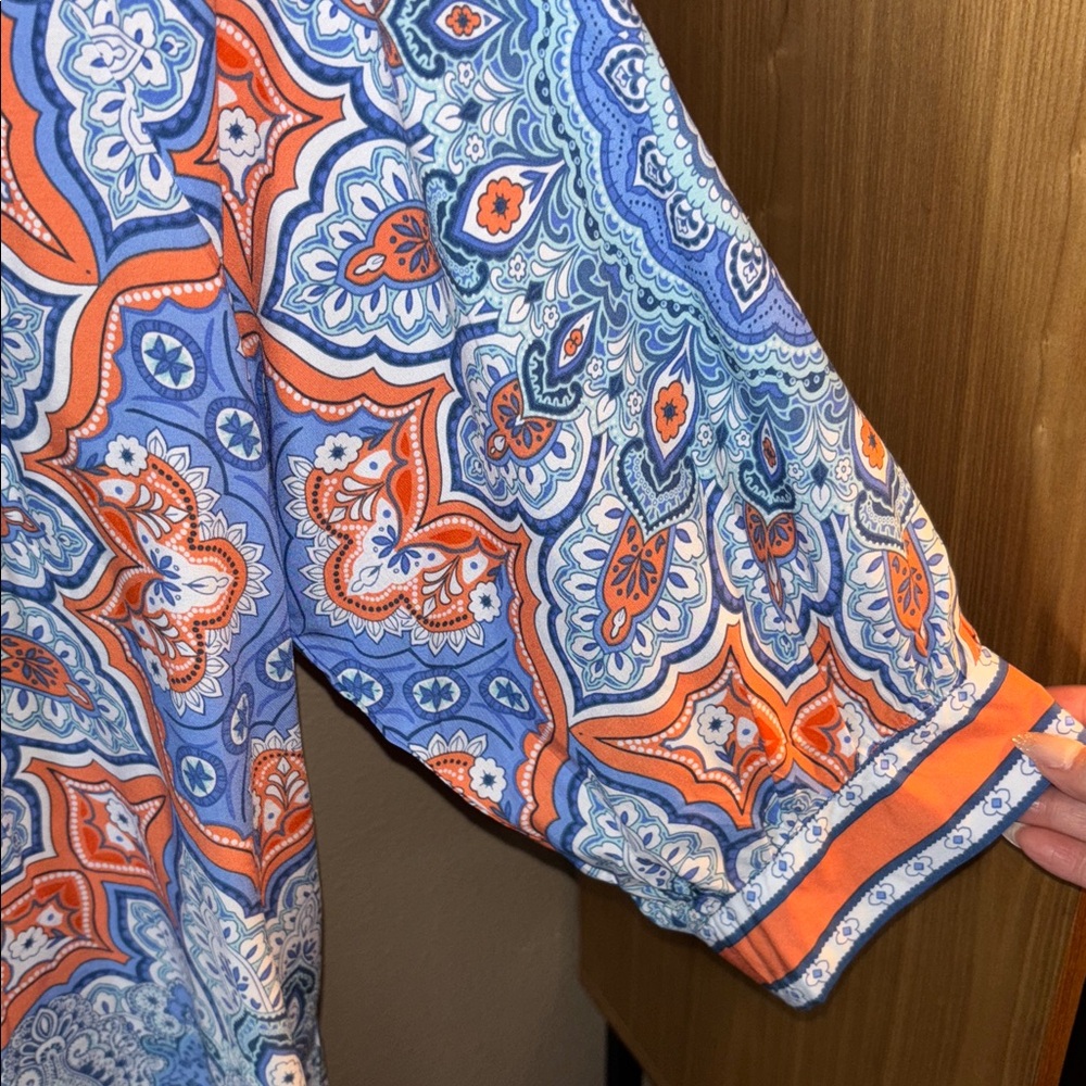 Ruby Rd. Blue Patterned Blouse And A Dark Denim P… - image 5